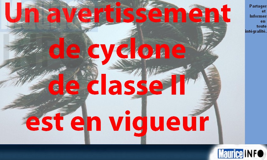 Future Candice : Deuxième bulletin de cyclone pour Maurice - Maurice Info